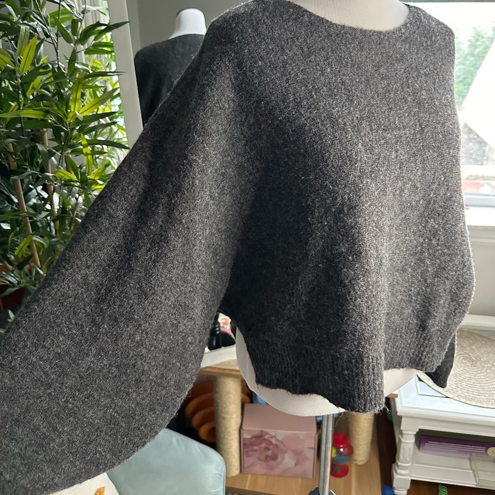 Zara Gray Bat Sleeve Sweater